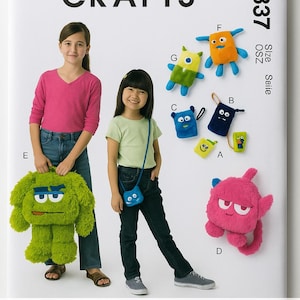 McCall’s M6337 Monster Plush Toys & Bags Sewing Pattern – Uncut OSZ Kid Crafts New Uncut Sewing Pattern McCall&#39;s Craft Sewing Pattern.