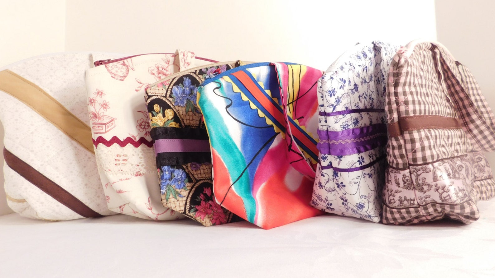 Sewing Pattern Zippered Cosmetic Bag Accessories Storage Bag Travel