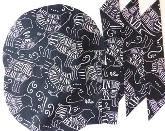 DIY Bowl Cozy Kit Black and White Chickens and Pigs, Microwave Bowl Cozy, Make It Yourself, Complete With Pattern and Instructions
