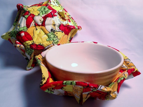 Reversible Soup Bowl Cozy for up to 6 Bowl Pattern and Sewing