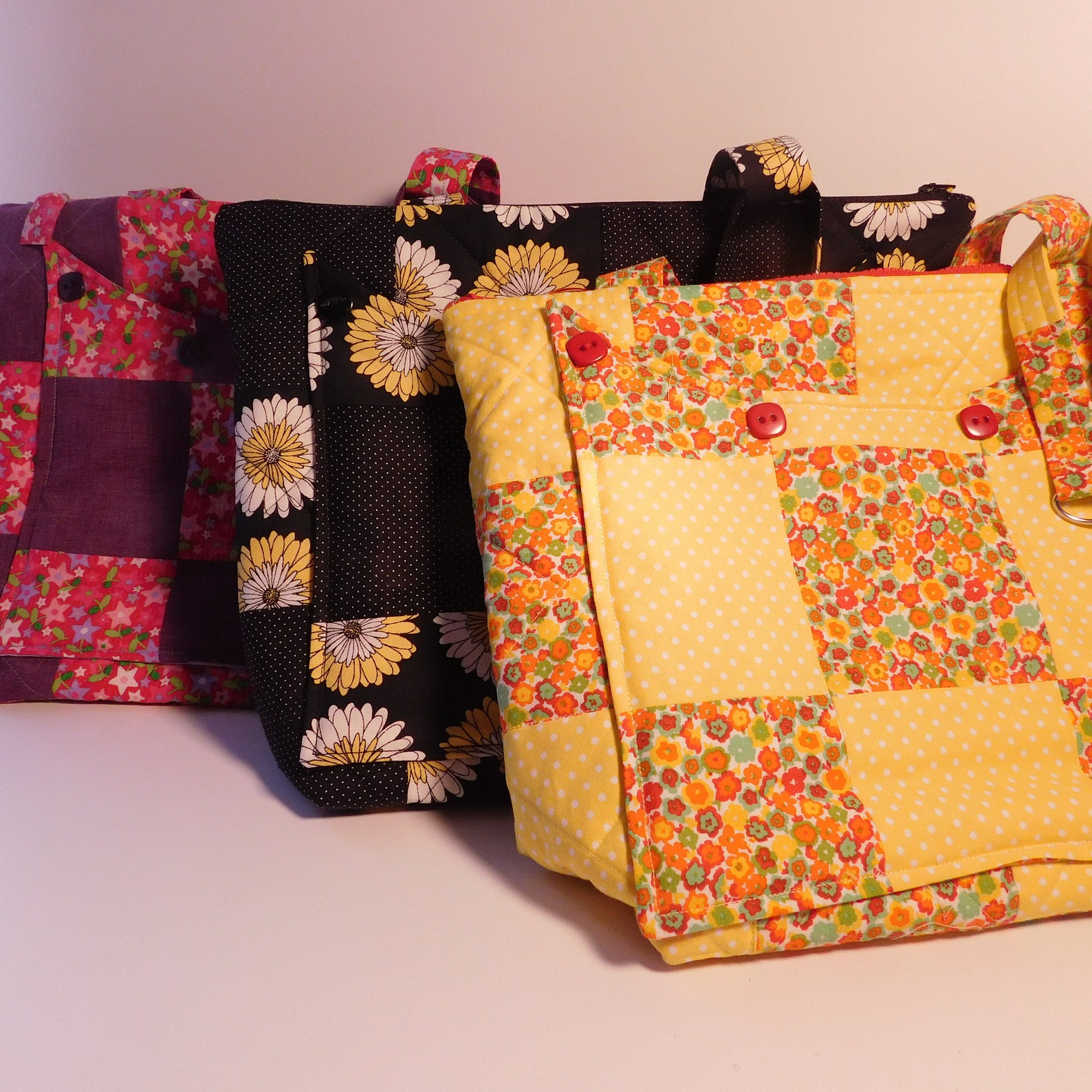 Quilted Zippered Tote Bag Sewing Pattern PDF Digital Download Etsy