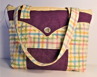 Padrão de costura para bolsa acolchoada: bolsa com zíper e bolsos (padrão em PDF)