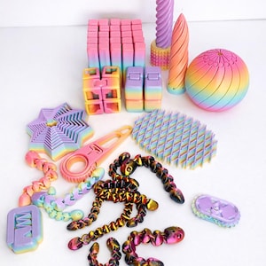 Mystery Fidget Toy Box – 5 Random 3D Printed Sensory Desk Toys