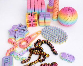 Caja sorpresa de juguetes antiestrés (paquete de 5) – Set de juguetes antiestrés para escritorio, juguetes sensoriales, alivio del estrés, caja sorpresa de regalo, juguetes de escritorio para TDAH