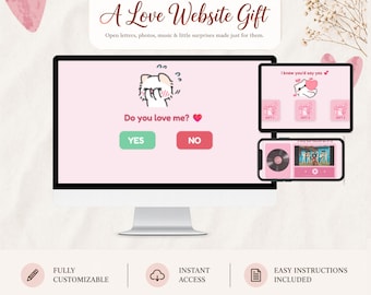 Long Distance Relationship Gift for Girlfriend or Boyfriend, Romantic Interactive Website Gift, Personalized Digital Love Letter