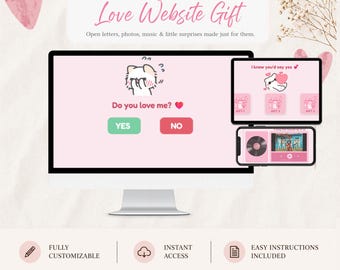 Long Distance Relationship Gift, Funny Yes or No Website for Couples, Digital Love Letter Surprise