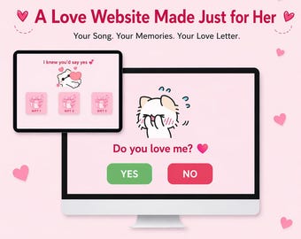 Long Distance Relationship Gift for Girlfriend or Boyfriend, Romantic Interactive Website Gift, Personalized Digital Love Letter