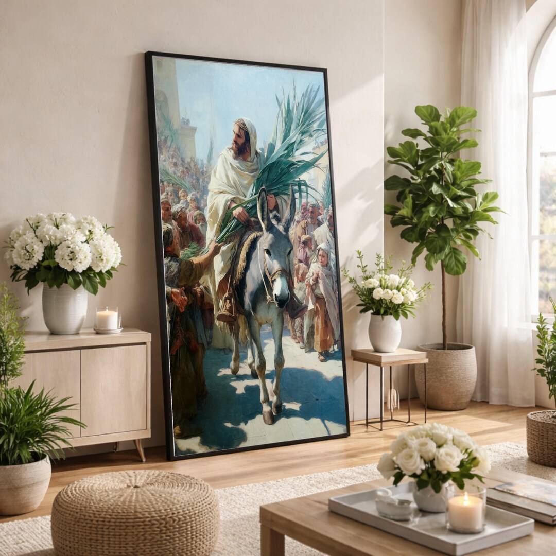 Jesus Palm Sunday Ride, Religious Canvas Print, Christian Wall Art ...