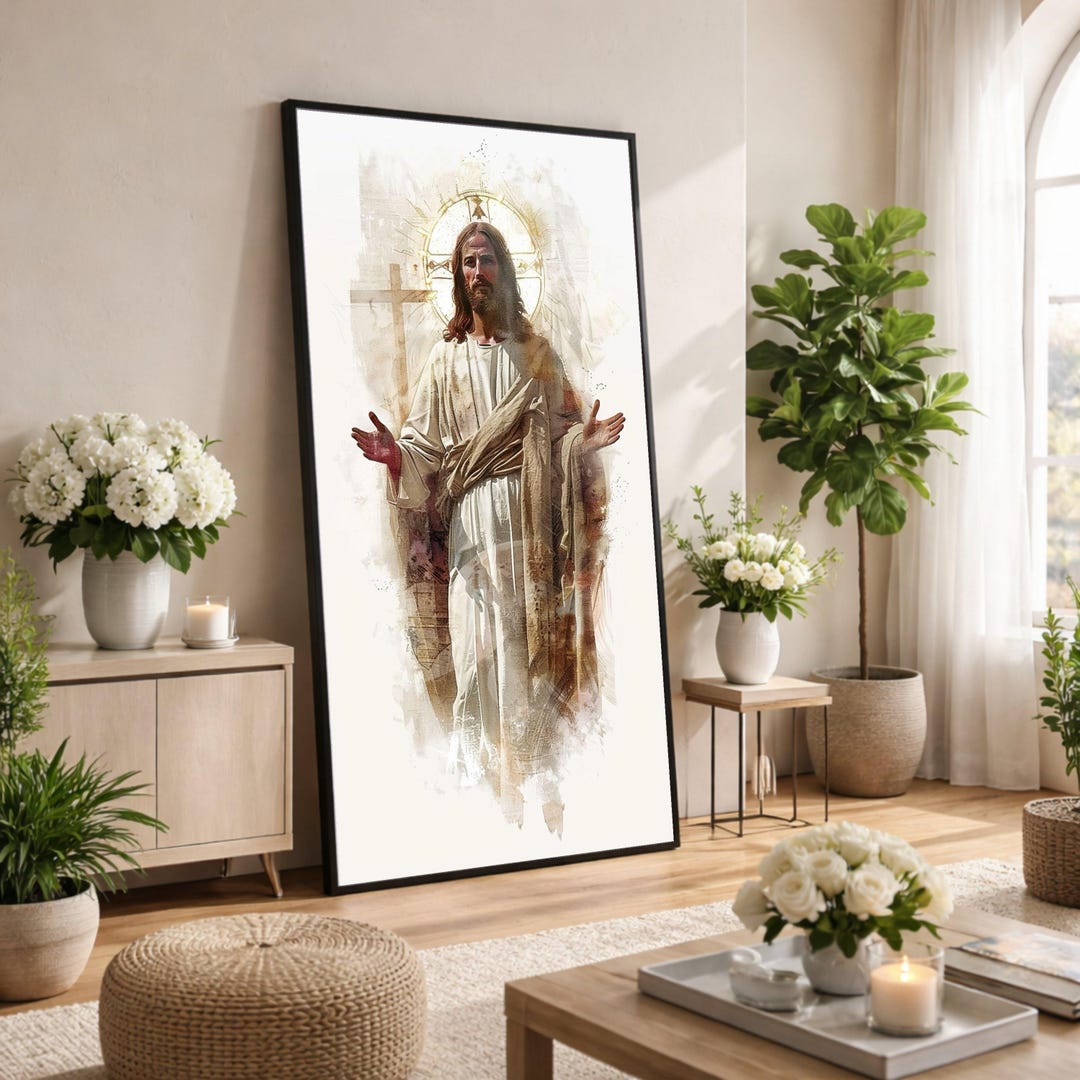 Jesus Christ Canvas Art, Religious Wall Decor, Framed Christian Print ...
