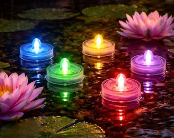 Velas de té flotantes LED sin llama (juego de 6)