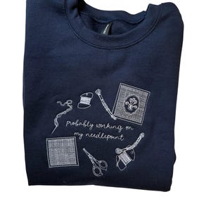 Needlepoint Crewneck Sweatshirt | NDLPT | Probably Working on my Needlepoint