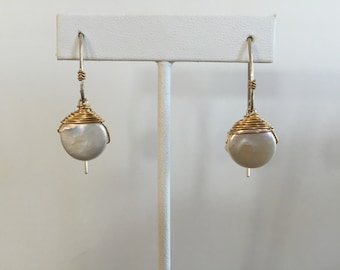 Sterling earrings with fresh water pearls