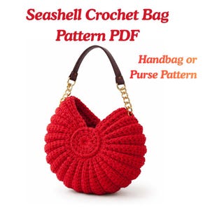 Seashell Crochet Bag Pattern | Thick Yarn, Shell Stitch Purse (Digital Download)