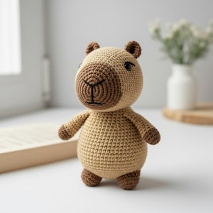 Capybara Amigurumi Crochet Pattern PDF, Beginner Plush Animal Toy (Digital Download)