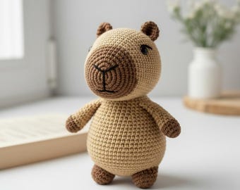 Capybara Amigurumi Crochet Pattern PDF, Beginner Plush Animal Toy (Digital Download)