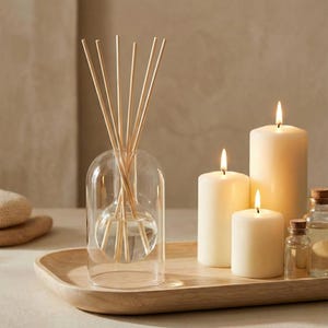Glas Aromatherapie Diffusor - 130ml, skandinavisches Minimal Wohn Dekor für Büro Spa Küche Geschenke