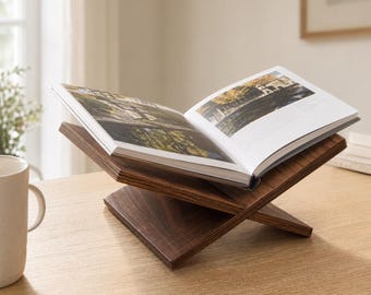 Supporto in legno per libri – Supporto per la lettura a mani libere per libri, tablet e libri di cucina