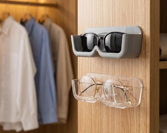 Wall Mounted Sunglasses Holder – Adhesive Eyewear Storage Organizer for Glasses, Entryway Closet Wall