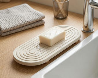 Plateau de séchage diatomite - égouttoir à séchage rapide pour savon, organiseur d'évier de salle de bain, cuisine