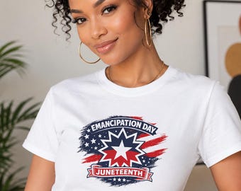 ジューンティーンス解放記念日シャツ、愛国的な赤白青の自由の日Tシャツ、黒人アメリカ人の遺産シャツ、ジューンティーンスアメリカ国旗Tシャツ