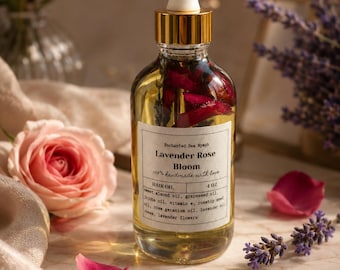 Perfumed Hair Oil, Rose Lavender Hair Oil, Hair Growth Oil, Moisturizing Scalp Oil, Botanical Infused Hair Serum, Floral Hair Care