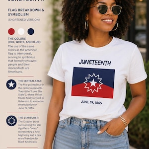 Unisex Juneteenth-tröja med flagga | Juneteenth 1865-tröja, firande av svart amerikansk frihet, emancipationsdagen, svart ägd | familjegruppströja