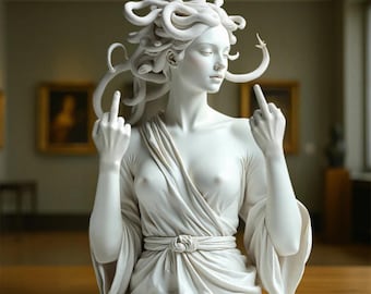 Estatua de Medusa, escultura de la mitología griega "Háblale a la mano", figura decorativa de estilo gótico para escritorio o oficina en casa.