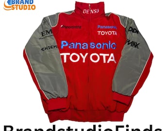 Embroidered Cotton Toyota Racing Vintage Style Jacket – Retro Motorsport Biker Style