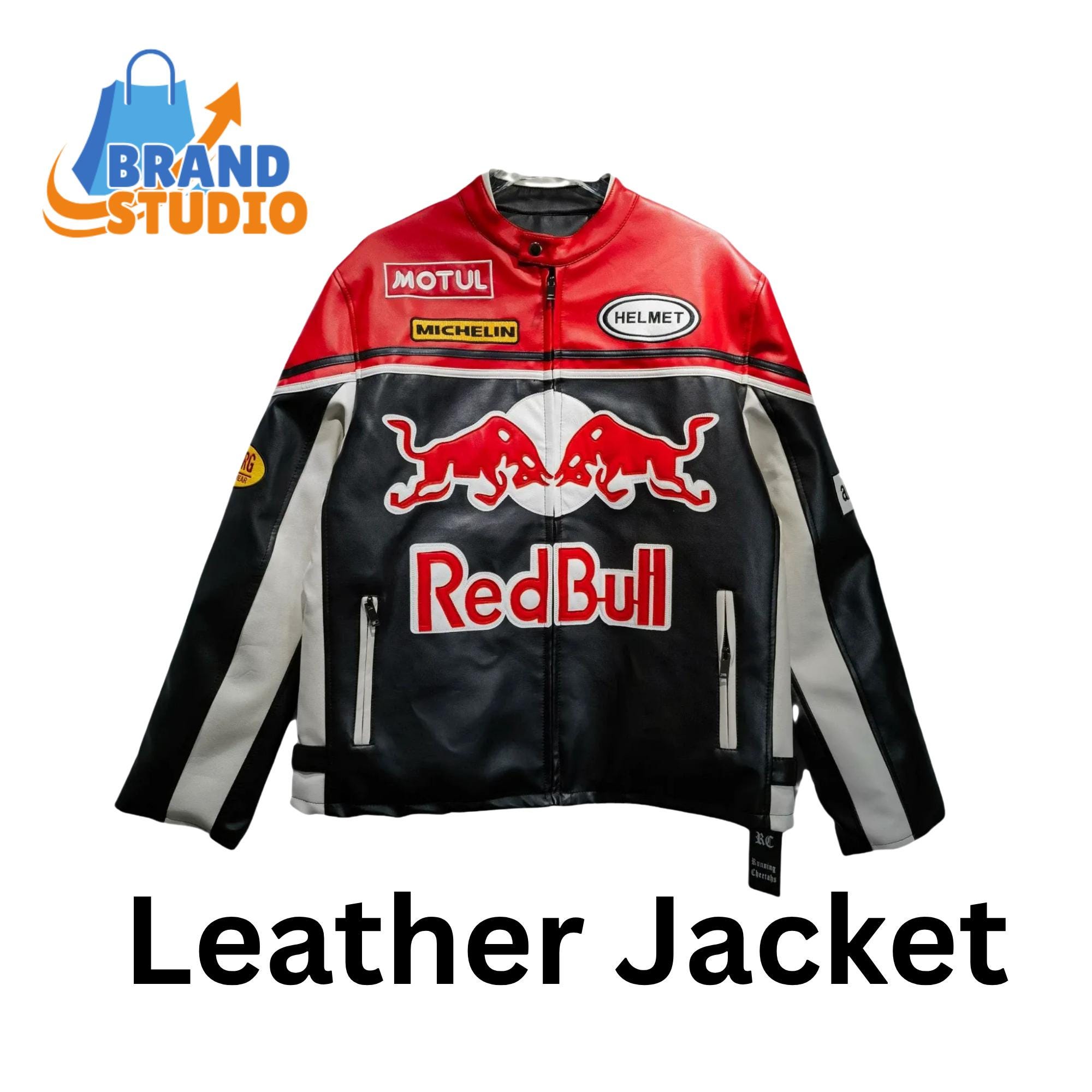 新品　Oracle Red Bull Racing レザージャケット Red Bull Racing Faux Leather Jacket
