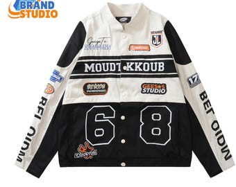 American Retro Biker Jacket: Detachable Sleeves, Unisex Vintage Style Racing Moto Coat