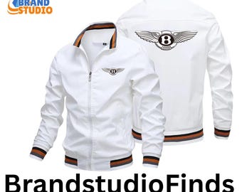 Men's Printed Baseball Jacket, Casual Streetwear Zip-Up Cardigan, Loose Fit Sports Jacket