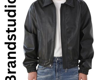 Men's Vintage Style Leather Motorcycle Jacket – Korean Streetwear Moto Coat