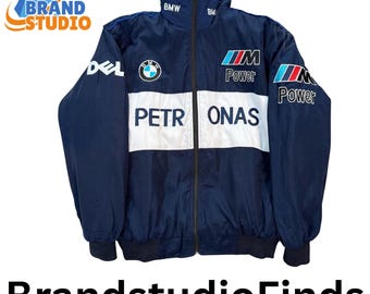 BMW Sauber F1 Petronas Embroidered Racing Vintage Style Jacket – Motorsport Cotton Coat