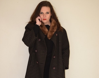 abrigo de cuello de piel vintage