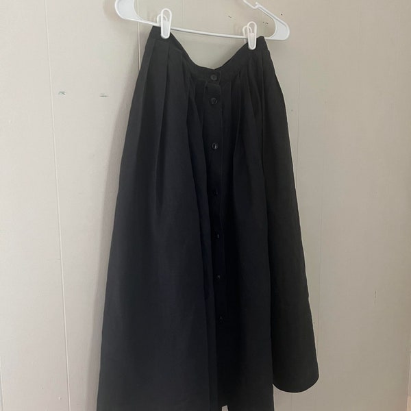 vintage black linen skirt