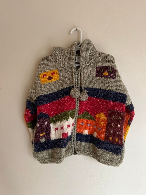 vintage handmade toddlers knit sweater - image 1