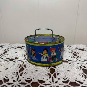vintage tin pail style coin bank