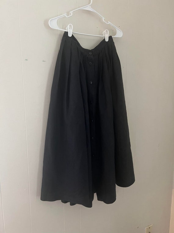 vintage black linen skirt