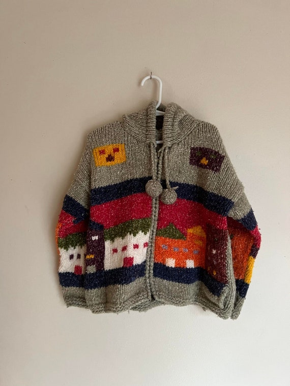vintage handmade toddlers knit sweater - image 2