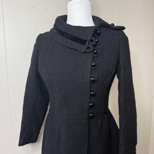 vintage black asymetrical dress coat