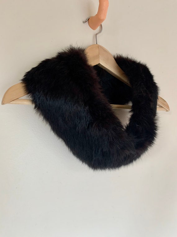 Vintage Fur Collar Genuine Fur Black