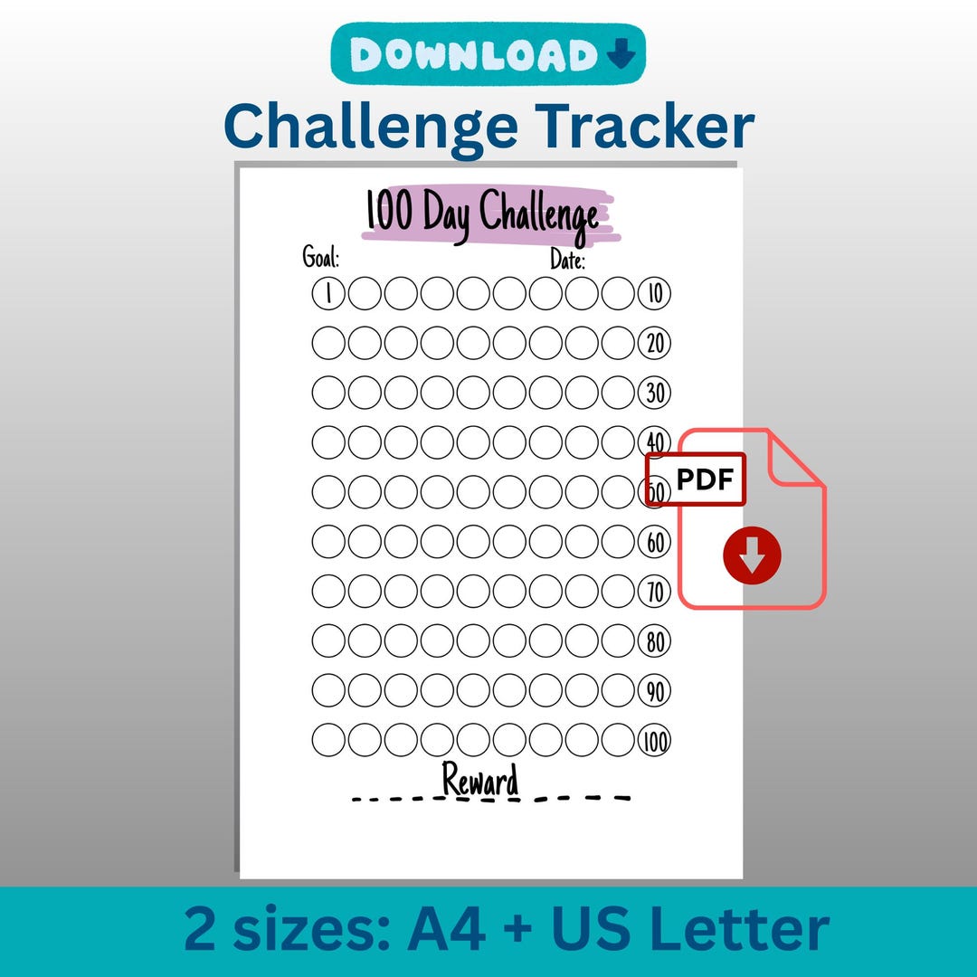 100 Day Tracker Printable – Cozy Slow Long-term Progress PDF - Etsy