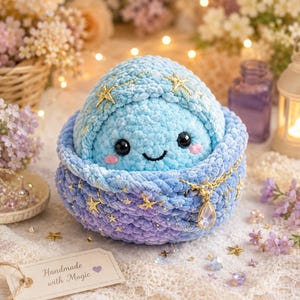 The Viral Dumpling Crochet Pattern | Celestial Blossom Crochet Pattern | Beginner-Friendly Amigurumi Basket + Dumpling | Low-Sew PDF