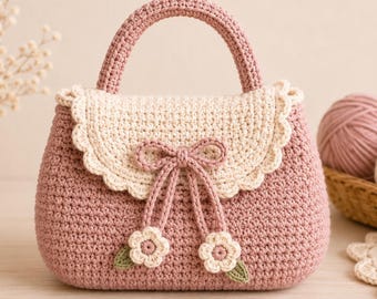 Crochet Bag Pattern PDF | Crochet Handbag Pattern | Beginner Shoulder Bag Tutorial | Easy DIY Purse Pattern. Visual Guide Include.