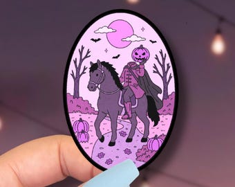 pink headless horseman sticker