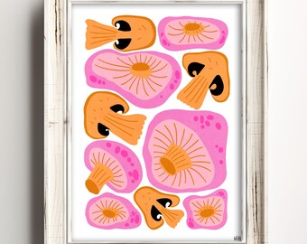 mushroom art print (5x7)