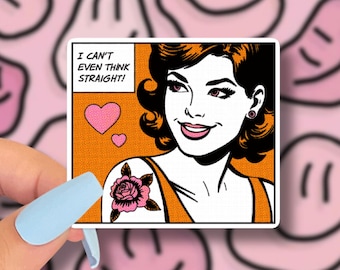 funny gay girl sticker // subtle lesbian pride sticker