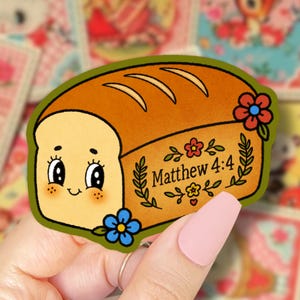 matthew 4:4 sticker || man shall not live by bread alone