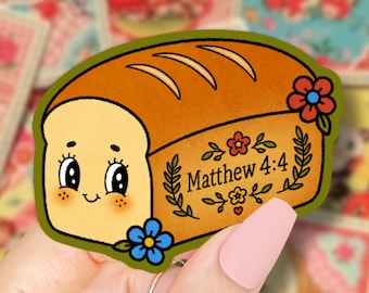 matthew 4:4 sticker || man shall not live by bread alone
