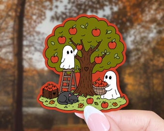 apple picking ghosts sticker